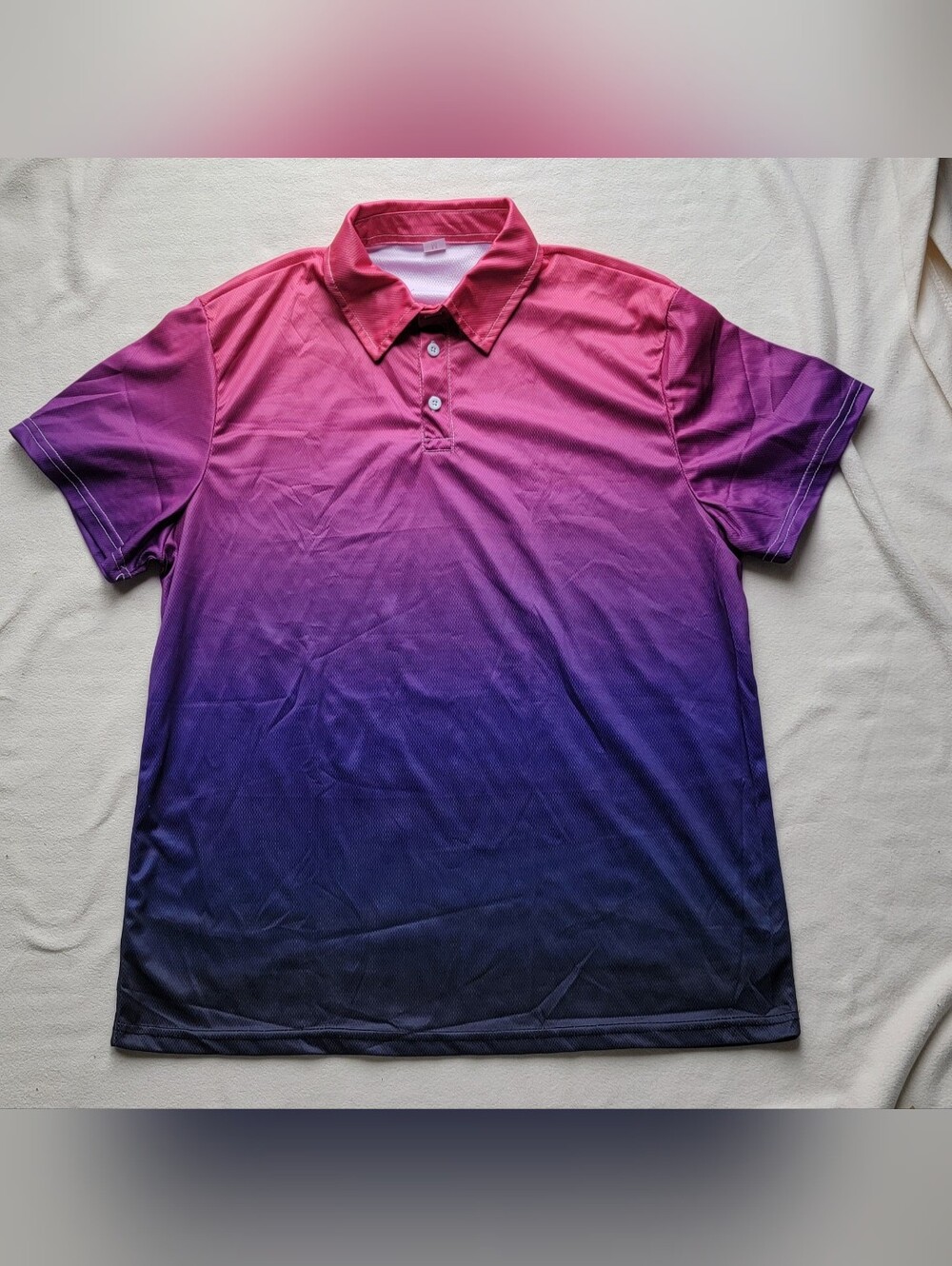 Men's Gradient Polo Shirt - Pink to Purple